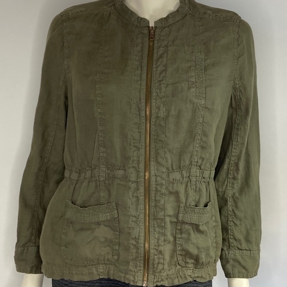 Caslon Linen Jacket Sz Large - Picture 2 of 7